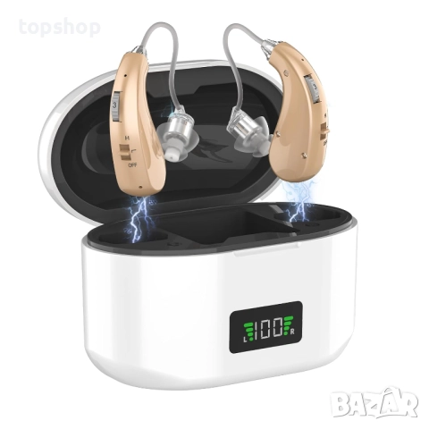 Чисто нов слухов апарат, 16-канален цифров, презареждащ се за хора със загуба на слуха, 4 нива на...