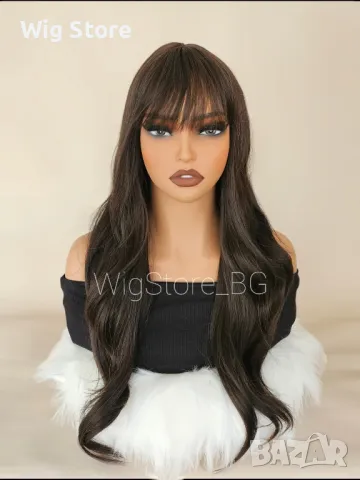 Тъмно кафява перука с бретон