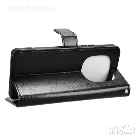 Кожен Калъф Тип Тефтер за Xiaomi Redmi Note 14 Pro /+ / Plus 5G - Черен, снимка 2 - Калъфи, кейсове - 49233355