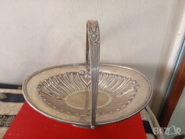 Посребрена фруктиера,купа,панер арт нуво