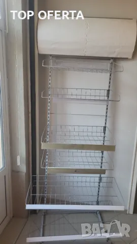 Стелаж подвижни кошници с лого 225 х 96 х 55 см, снимка 3 - Стелажи и щандове - 47866668