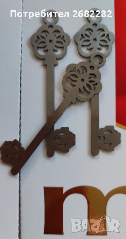 Стоманен ключ висулка за синджир или обеци, снимка 2 - Колиета, медальони, синджири - 39630111