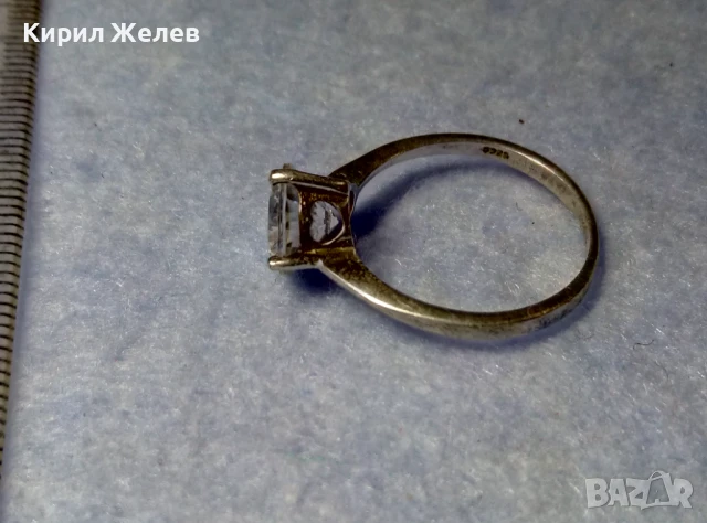 ИЗЯЩЕН Тип ГОДЕЖЕН СРЕБЪРЕН ПРЪСТЕН СРЕБРО S925 с РАЗКОШЕН БЛЕСТЯЩ ЮВЕЛИРНО ФАСЕТИРАН ФИАНИТ 50188, снимка 4 - Пръстени - 50542247