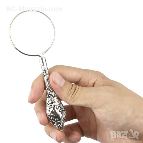 Луксозна стъклена увеличителна ръчна лупа 6X увеличение с дръжка за подарък четене на книги джобна, снимка 3 - Други инструменти - 50920352