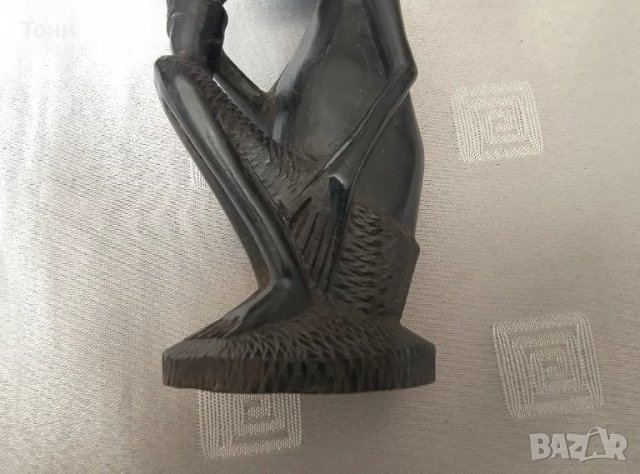 Невероятен винтидж ръчно резбован мъж, хора от Маконде, Танзания - абанос/черно дърво, снимка 4 - Антикварни и старинни предмети - 50131450