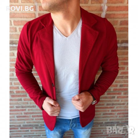 Спортно-елегантно сако памук - бордо, снимка 1