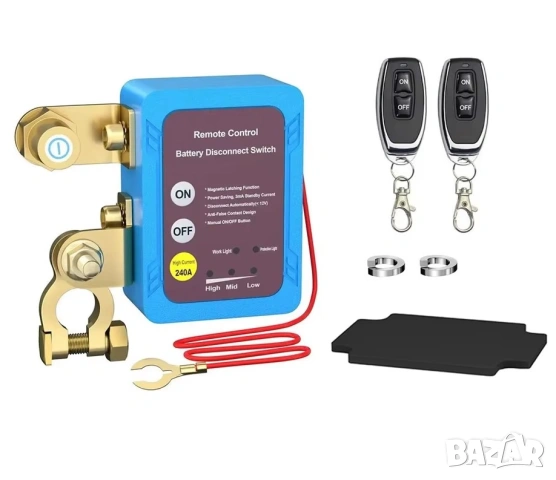 Автоматичен прекъсвач за акумулатор, 240A ключ маса с дистанционно