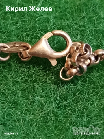 Красива сребърна гривна с плетка тип РОЛО елегантен стилен дизайн 16943, снимка 3 - Гривни - 52895942