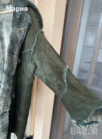 Кожух от естествена кожа, тъмно зелен 48(2XL), снимка 5 - Палта, манта - 52506484