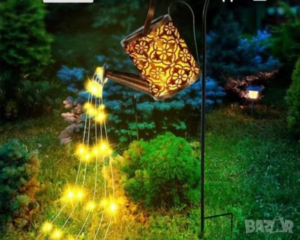 Декоративна соларна лампа със светлинни спринклери – ефект „водопад“, 60 LED, топла бяла светлина, снимка 5 - Други стоки за дома - 52097961