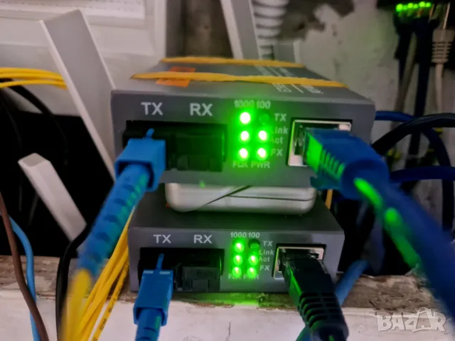 FMC Gigabit Fiber Optical Media Converter 10/100/1000Mbps Single Mode 20Km UPC/APC SC-Port, снимка 6 - Други - 47899275