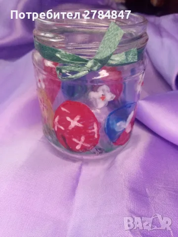 Ръчно рисуван буркан Великден , снимка 6 - Декорация за дома - 49909877