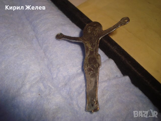 СТАРО СРЕБРИСТО МЕТАЛНО РАЗПЯТИЕ за КРЪСТ 19473, снимка 3 - Други ценни предмети - 37395569