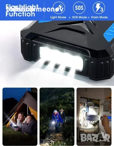 Power Bank 36000mAh, DJROLL Qi безжично зарядно устройство, соларно преносимо слънчево зарядно → Обя, снимка 6 - Външни батерии - 53289220