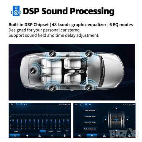 10” 2-DIN мултимедия с Android 14, 4G/LTE, RDS, 6/128GB, CarPlay и AndroidAuto , снимка 14 - Аксесоари и консумативи - 52431679