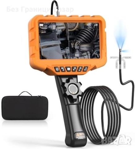 Нов HD ендоскоп камера с двойна леща и 7" екран за автомобил/тръби