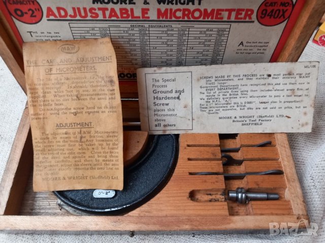 Регулируем  Англииски  Микрометър  MOORE & WRIGHT, снимка 4 - Други инструменти - 42440009