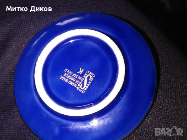 Декоративна чинийка за украса Дева Мария и младенеца гръцка ръчна изработка златно покритие фи 8см, снимка 3 - Декорация за дома - 42704439