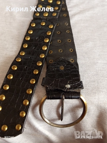Фешън модел дамски кожен колан с капси перфектен 26613, снимка 6 - Колани - 51868330