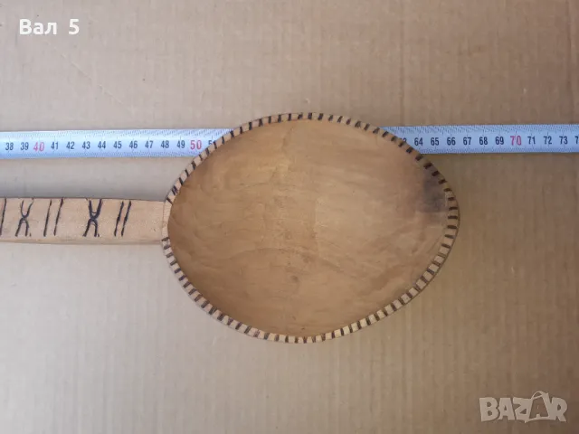 Огромна дървена лъжица , черпак , лъжици - 2 броя, снимка 4 - Антикварни и старинни предмети - 50257296