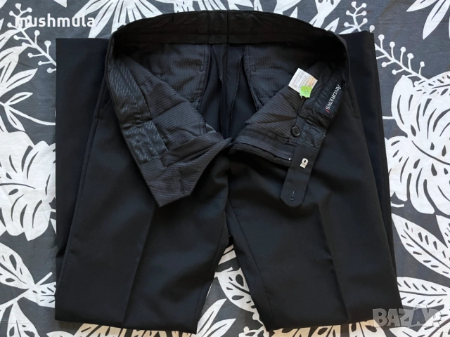 Черен костюм вискоза Andrews 48/M - обличан веднъж, снимка 7 - Костюми - 53288866