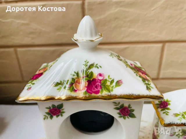 ROYAL ALBERT красиви часовници от костен порцелан от Англия, снимка 5 - Антикварни и старинни предмети - 53881745