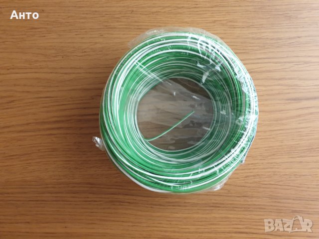 Продавам 100м кабел H05V-K 0,5мм2 със зелено-бяла изолация, снимка 4 - Кабели - 29393310