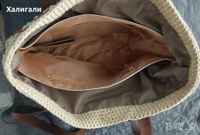 Ръчно плетена пазарска чанта , снимка 3 - Чанти - 53150939