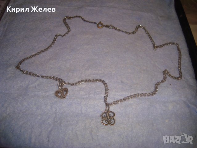 СРЕБЪРЕН РЕТРО ЛАНЕЦ СРЕБРО 925 РЯДКА ПЛЕТКА с 2 ФИЛИГРАННИ СРЕБЪРНИ СТАРИННИ ВИСУЛКИ 28770, снимка 7 - Антикварни и старинни предмети - 37277574