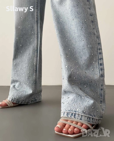 Дънки с камъни, снимка 4 - Дънки - 52564073