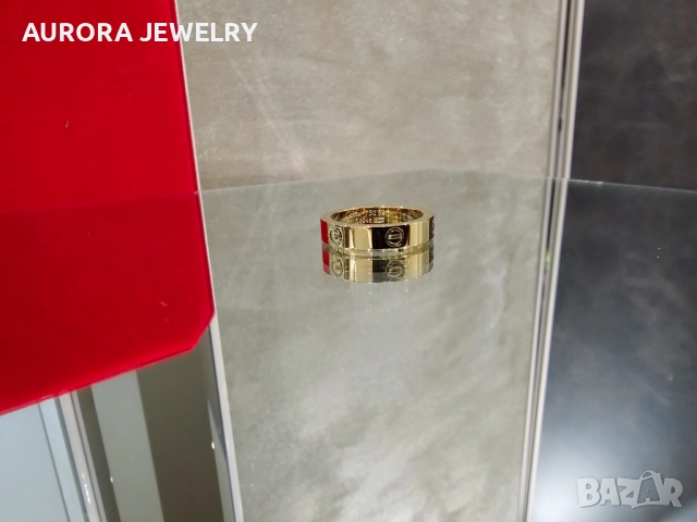 CARTIER Gold Love Band Унисекс (Мъжки / Дамски) Пръстен, снимка 5 - Пръстени - 52916831