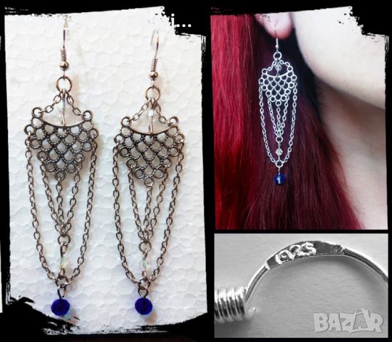 ! РАЗПРОДАЖДБА ! - Обеци ръчна изработка със сребро 925 по 4 лв., снимка 3 - Обеци - 30969963