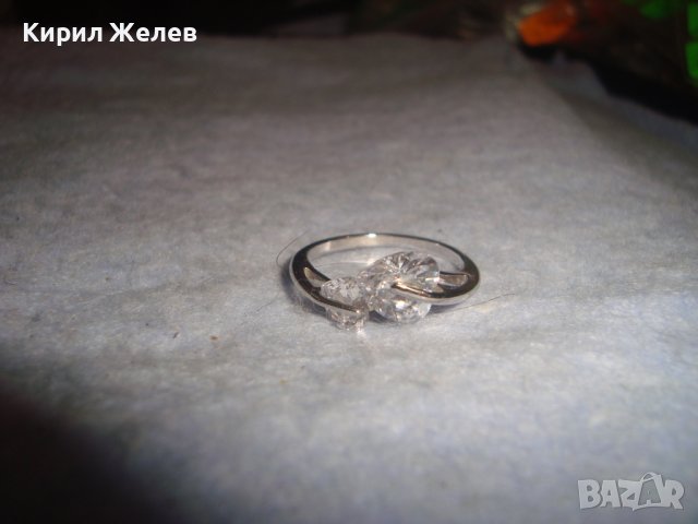 РОМАНТИЧЕН АРТ ПРЪСТЕН от БЛАГОРОДНА СТОМАНА с 2 ВЪРТЯЩИ се СЪРЦЕВИДНО ФАСЕТИРАНИ ЦИРКОНА 27780, снимка 10 - Пръстени - 37513969