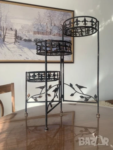 Сгъваем цветарник/ стелаж/ органайзер* Ковано желязо* Стабилен* , снимка 13 - Други стоки за дома - 51372608