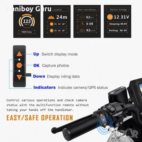 VSYSTO S2F видеорегистратор Мотоциклетна камера  Предна и задна двойна 1080p 150°  Спортна камера, снимка 4 - Аксесоари и консумативи - 50188835
