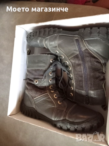 Топли български зимни боти от естествена кожа и велур – № 38, снимка 6 - Детски боти и ботуши - 52071560
