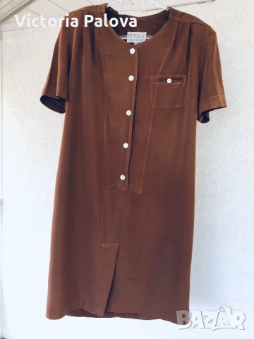 Красива рокля DEPOLO,цвят карамел, снимка 4 - Рокли - 29846513