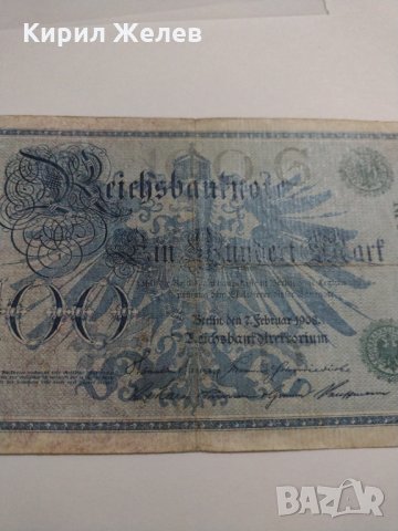 Райх банкнота - Германия - 100 марки / 1908 година- 17930, снимка 2 - Нумизматика и бонистика - 31034638