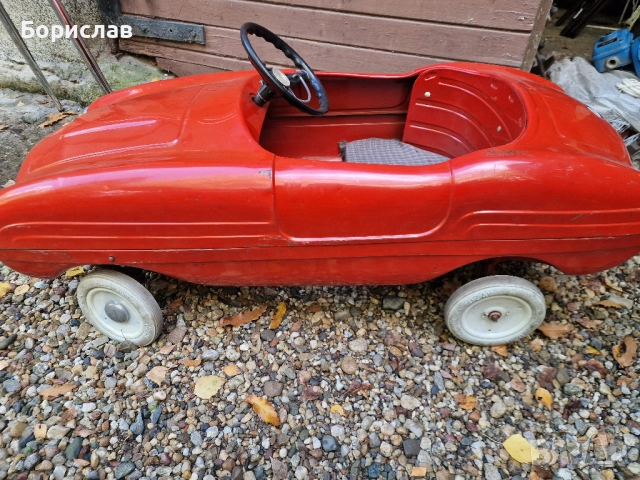 Ретро метална количка с педали от соца, снимка 5 - Антикварни и старинни предмети - 52654655