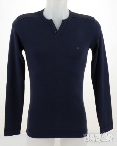 Памучна мъжка блуза в тъмносиньо Felix Hardy - S, снимка 2 - Блузи - 42604963