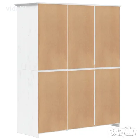 vidaXL Гардероб BODO, бял, 146x53,5x173 см, бор масив, снимка 6 - Гардероби - 56147365