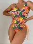 Бански костюм на цветя и ефектен гръб - S, M, L, XL, снимка 2