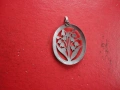 Уникален сребърно ажурно колие медальон 900, снимка 3