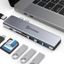 UtechSmart  USB-C хъб 7 in 2, алуминиев, 3xUSB 3.0, USB 2.0, PD 100W, TF/SD четец