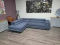 Сив ъглов диван от плат с фунция сън и ракла, снимка 9