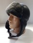 Телешка кожена шапка ушанка-калпак мъжки модел лукс-51