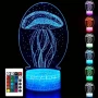 Холограмна 3D LED лампа Медуза-дистанционно управление 16 цвята+други режими на управление, снимка 8