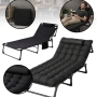 Сгъваемо къмпинг легло и градински шезлонг 2в1, с мек матрак и възглавница, снимка 8