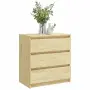 vidaXL Нощно шкафче, 60x36x64 см, бор масив, снимка 3