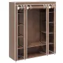 vidaXL Текстилен гардероб с отделения и летви, 45 x 150 x176 см, кафяв, снимка 3